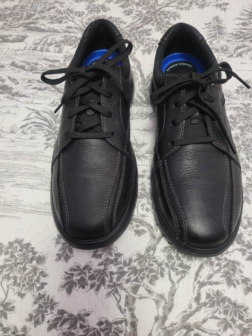 Clark's Collection Men's Bradley Walk Oxford Black Leather Size 11 Wide New